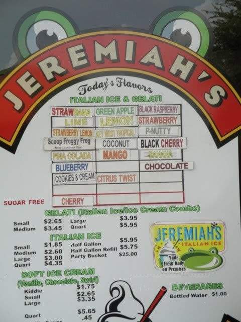 Jeremiahs Italian Ice - Orlando, FL menu_pic