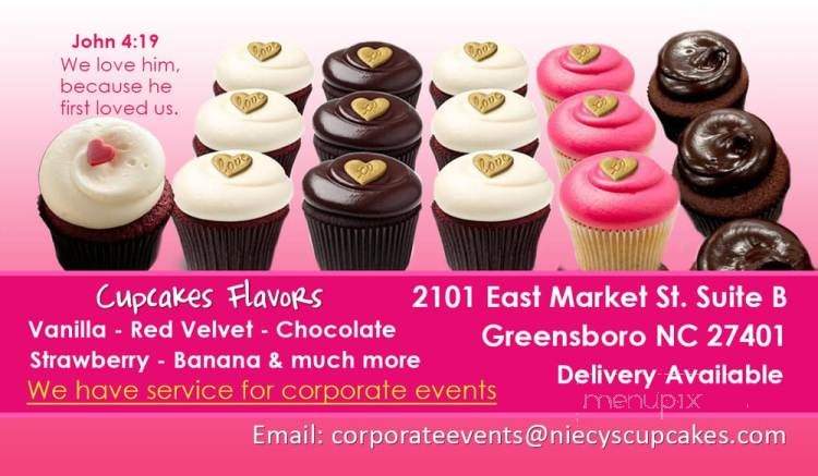 Niecy's Cupcakes - Greensboro, NC menu_pic