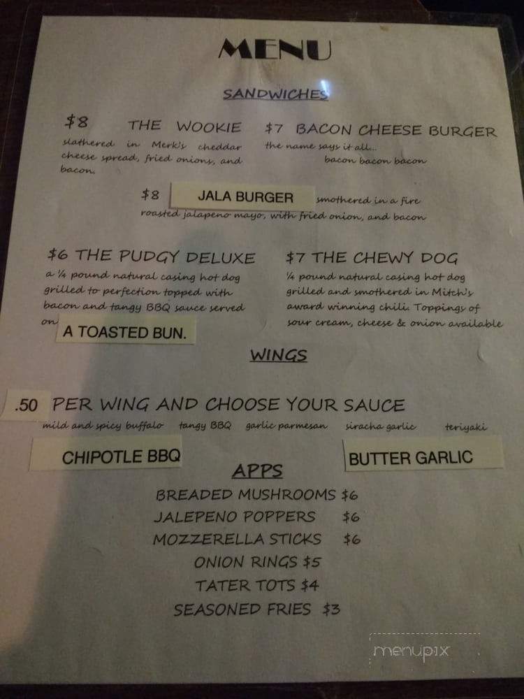 Chewy's Place Bar & Grill - Muskego, WI menu_pic