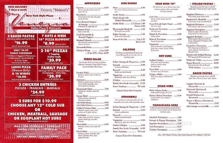 Venezia Pizza and Restaurant - North Palm Beach, FL menu_pic