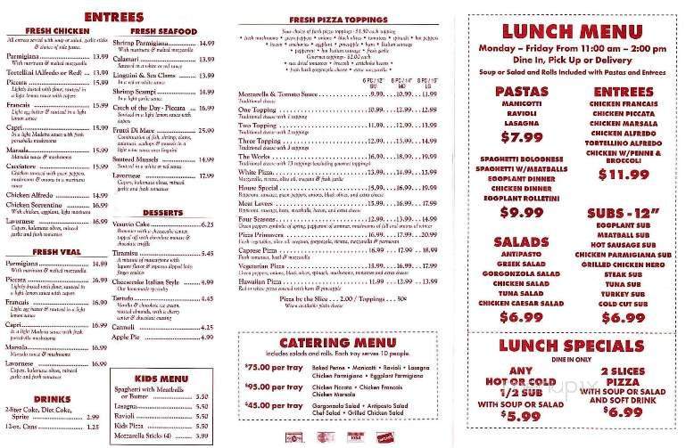 Venezia Pizza and Restaurant - North Palm Beach, FL menu_pic