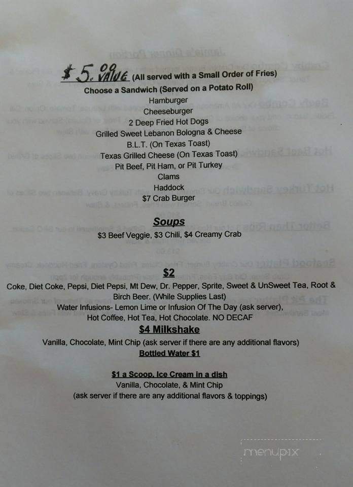 Jamie's Place - Gettysburg, PA menu_pic
