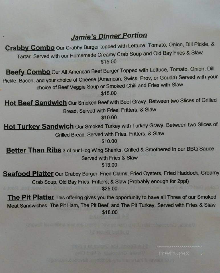 Jamie's Place - Gettysburg, PA menu_pic
