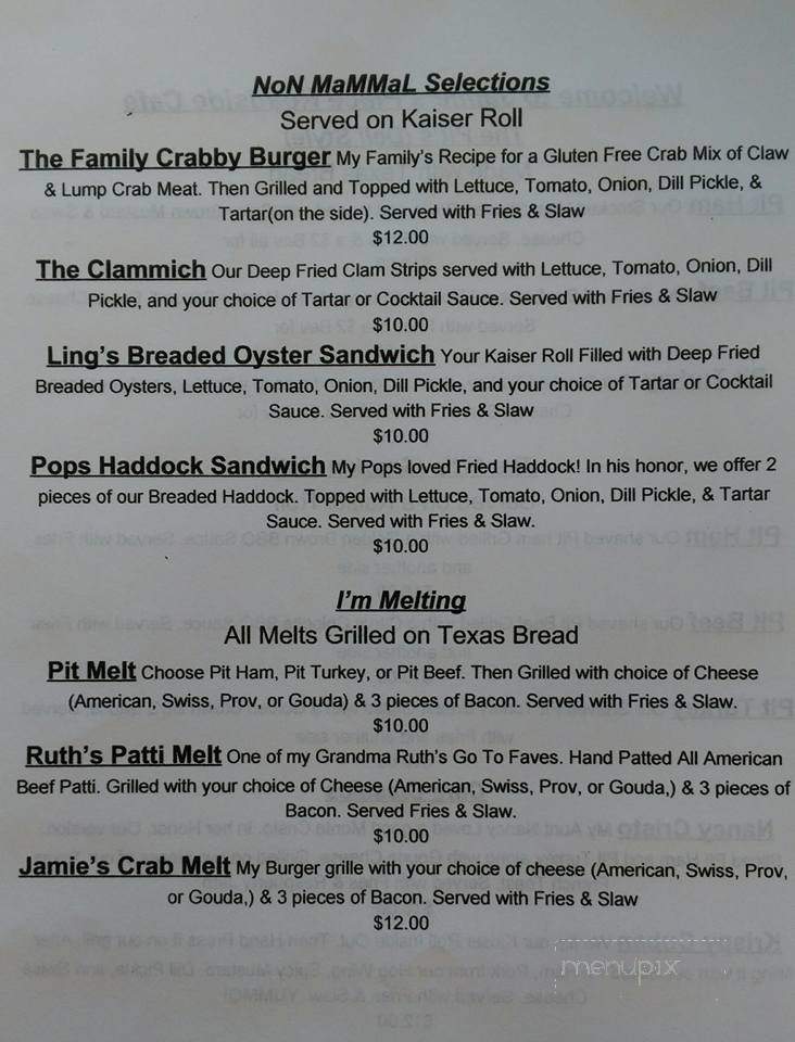 Jamie's Place - Gettysburg, PA menu_pic