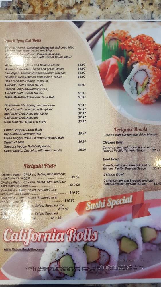 Pacific Sushi - Nampa, ID menu_pic