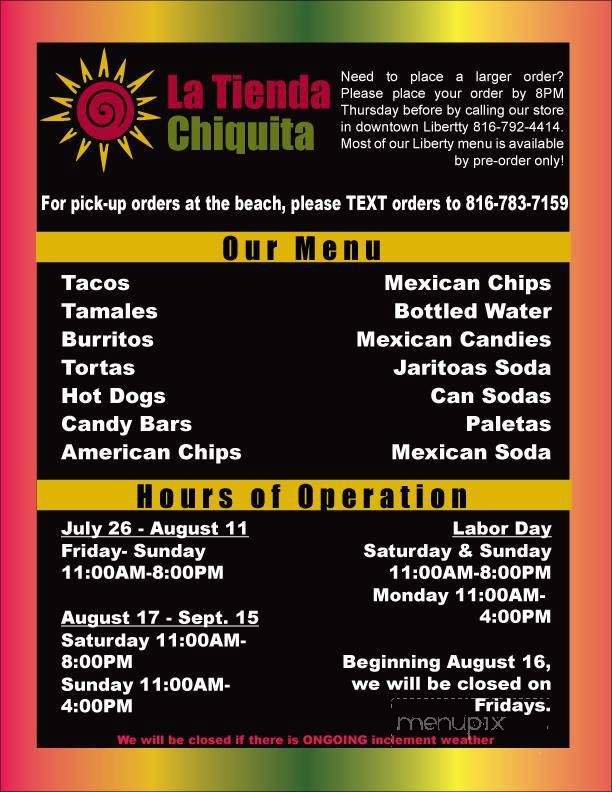 Smithville Lake - Smithville, MO menu_pic