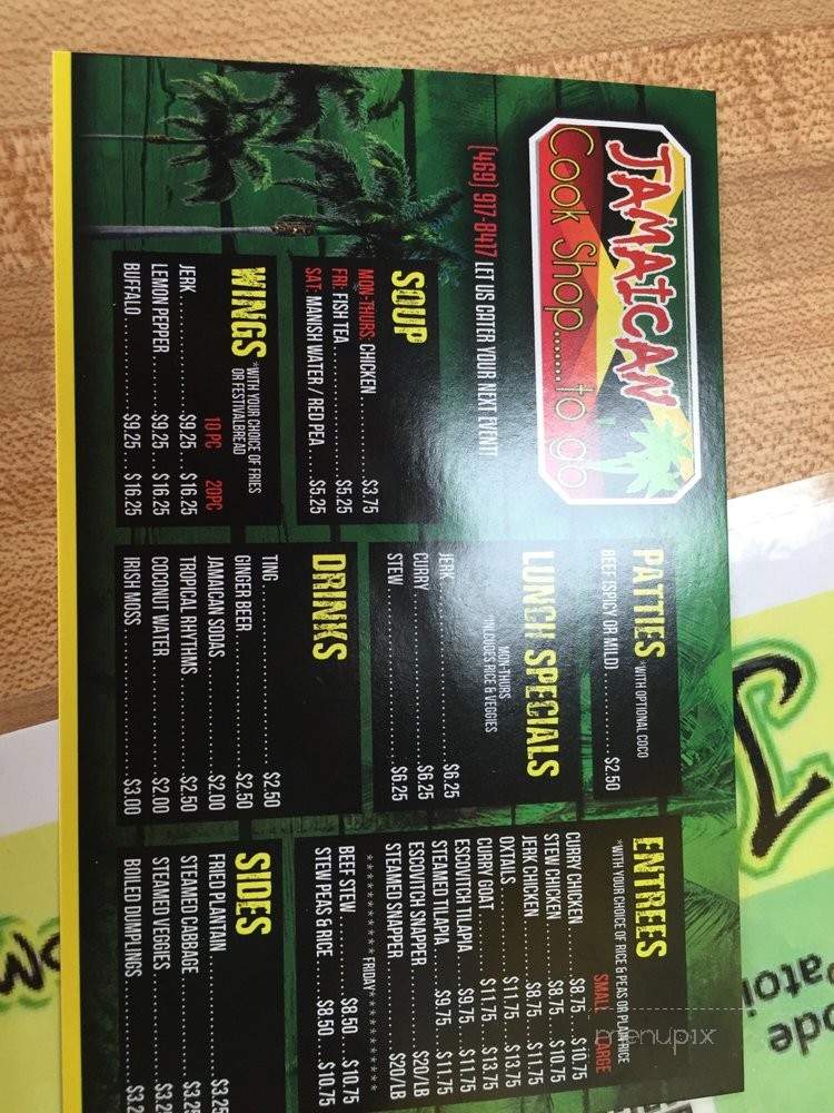 Jamaican Cook Shop - Mesquite, TX menu_pic