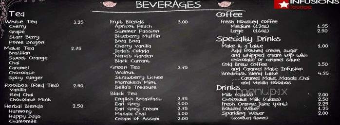 Infusions Lounge - St. Petersburg, FL menu_pic