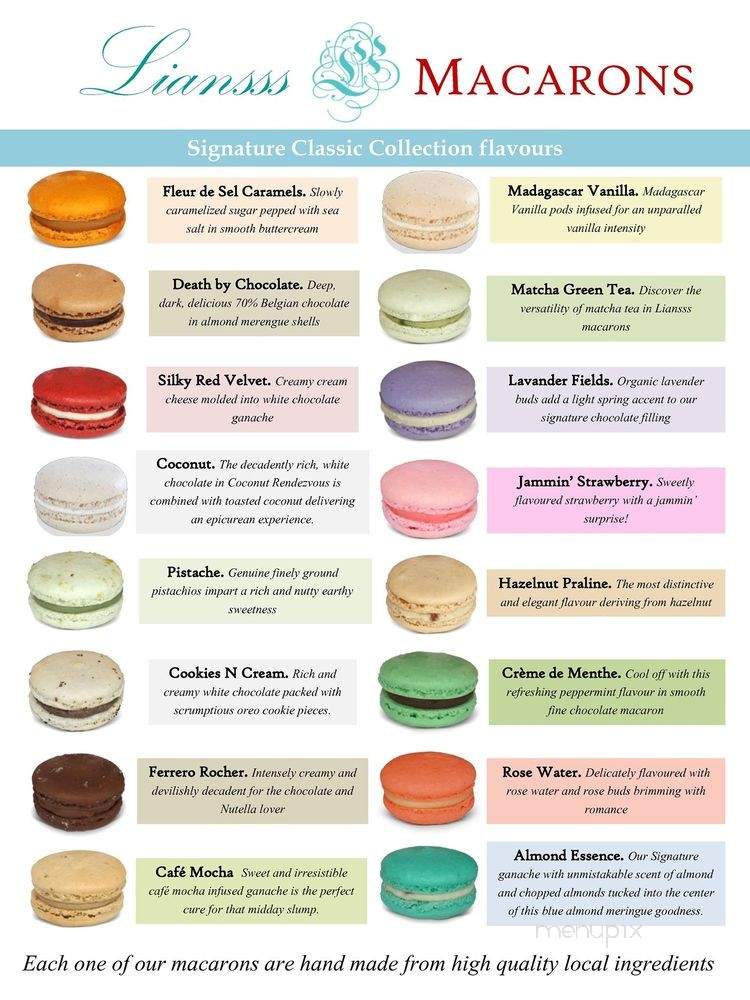 Liansss Macarons - Redondo Beach, CA menu_pic