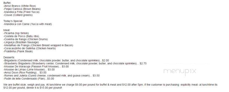 Brazuca Brasilian Restaurant & Catering - Media, PA menu_pic