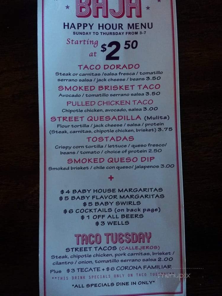 Baja Cantina - North Richland Hills, TX menu_pic