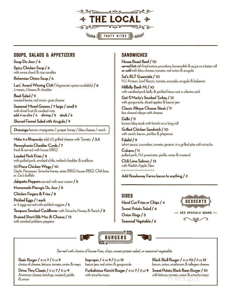 The Local - Point Pleasant, PA menu_pic