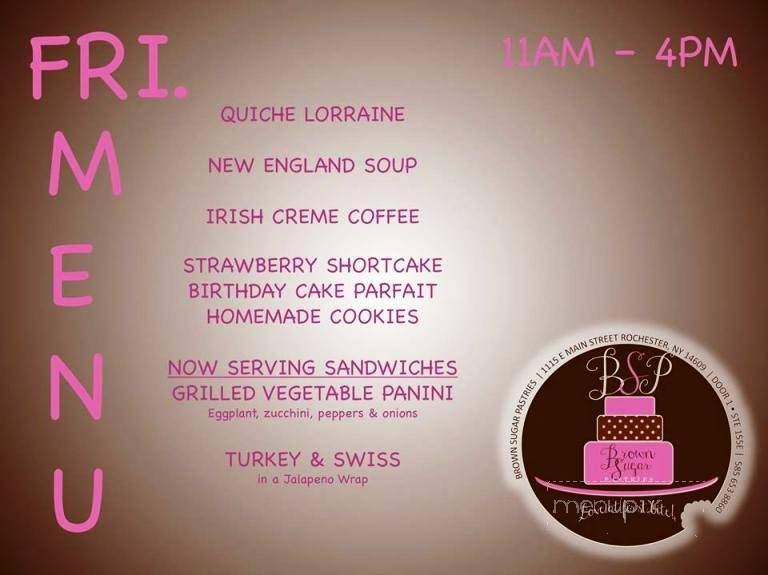 Brown Sugar Pastries - Rochester, NY menu_pic