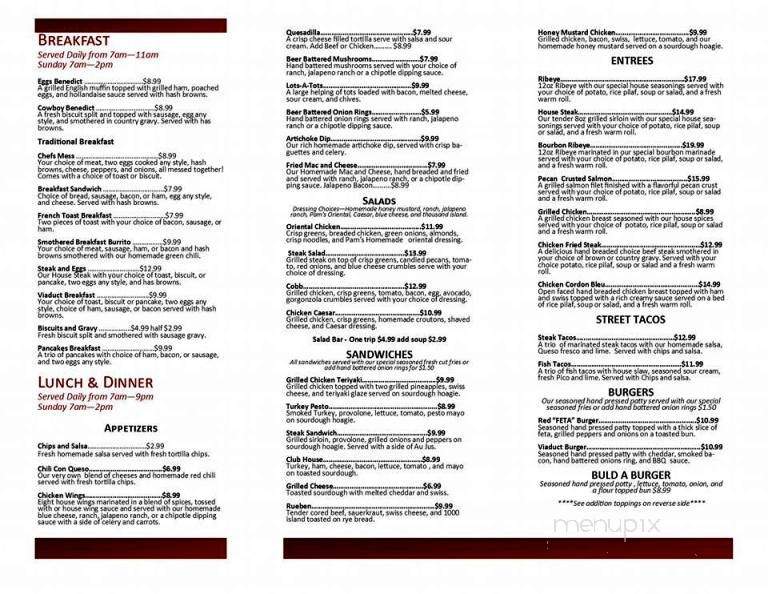 The Viaduct Grill - Green River, WY menu_pic