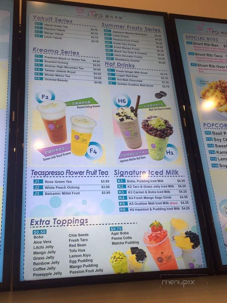 i-Tea - San Jose, CA menu_pic