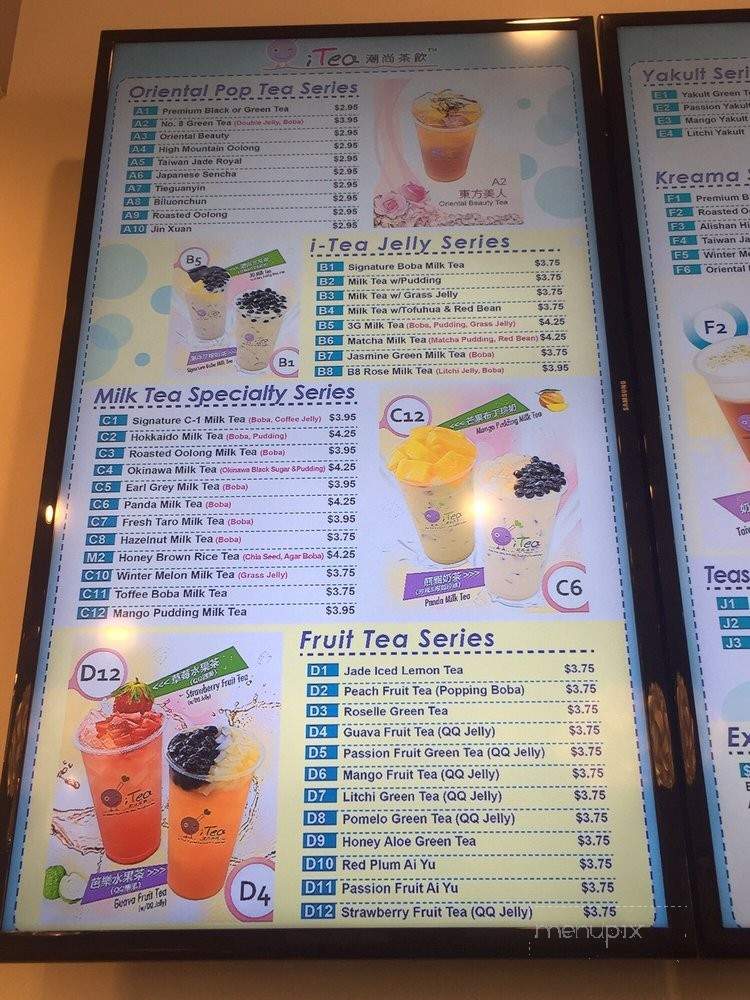 i-Tea - San Jose, CA menu_pic