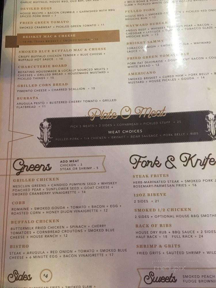 Wayward Southern Bar + Kitchen - Baltimore, MD menu_pic