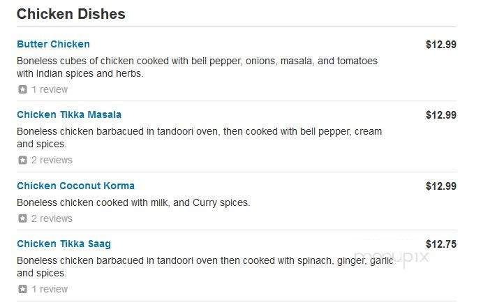 Wah India - Sandy, UT menu_pic