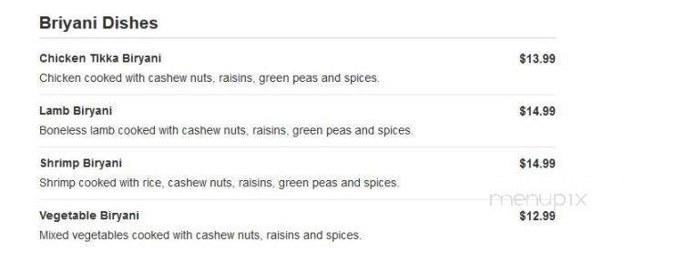Wah India - Sandy, UT menu_pic