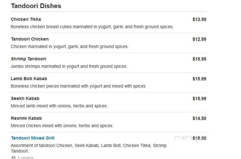 Wah India - Sandy, UT menu_pic