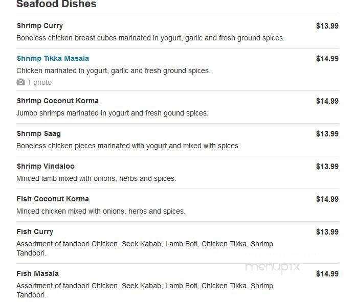 Wah India - Sandy, UT menu_pic