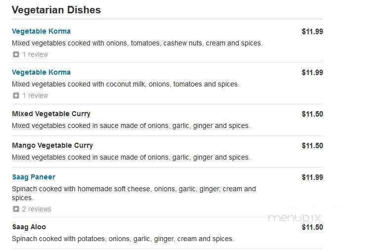 Wah India - Sandy, UT menu_pic