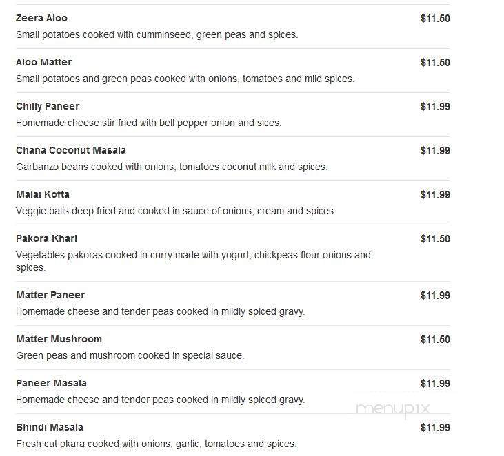 Wah India - Sandy, UT menu_pic