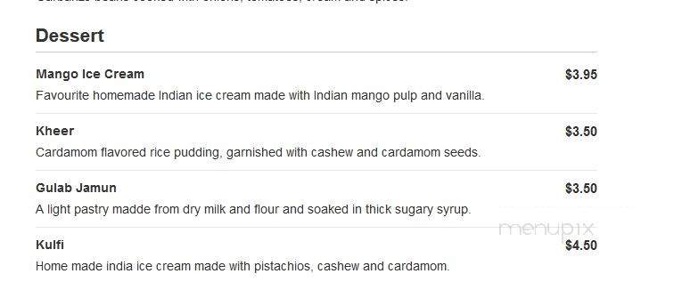 Wah India - Sandy, UT menu_pic
