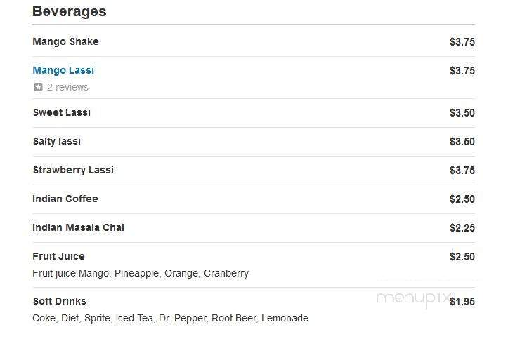 Wah India - Sandy, UT menu_pic