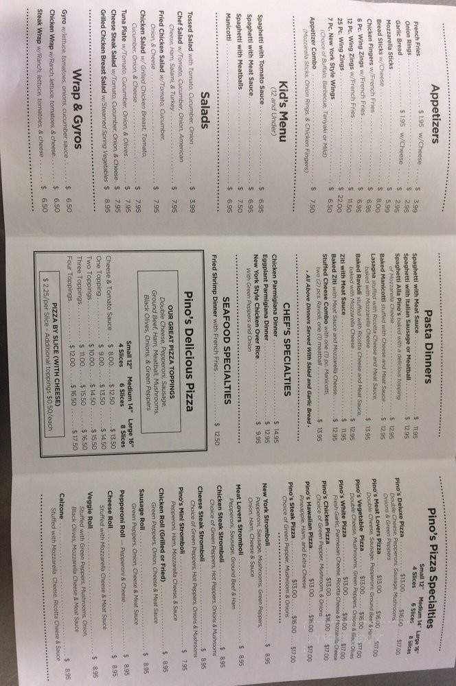 Pino's Pizza - Norfolk, VA menu_pic