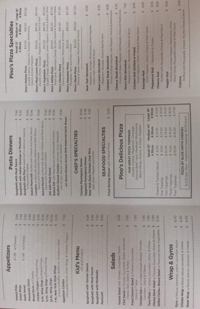 Pino's Pizza - Norfolk, VA menu_pic