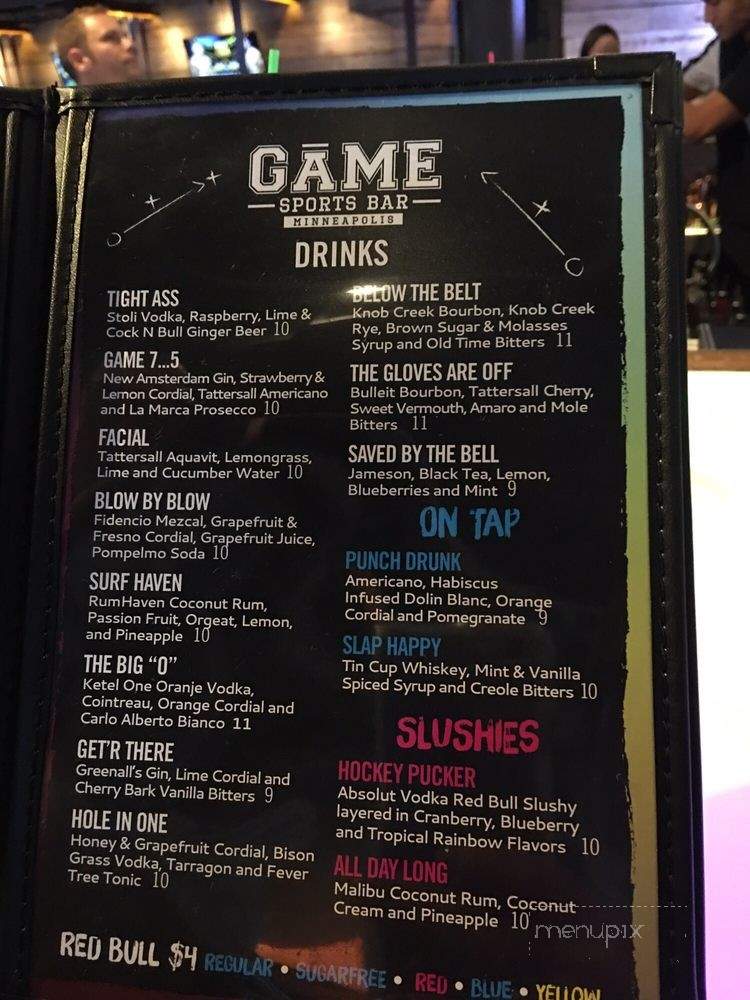 Game Sports Bar - Minneapolis, MN menu_pic