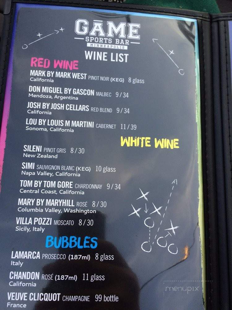 Game Sports Bar - Minneapolis, MN menu_pic