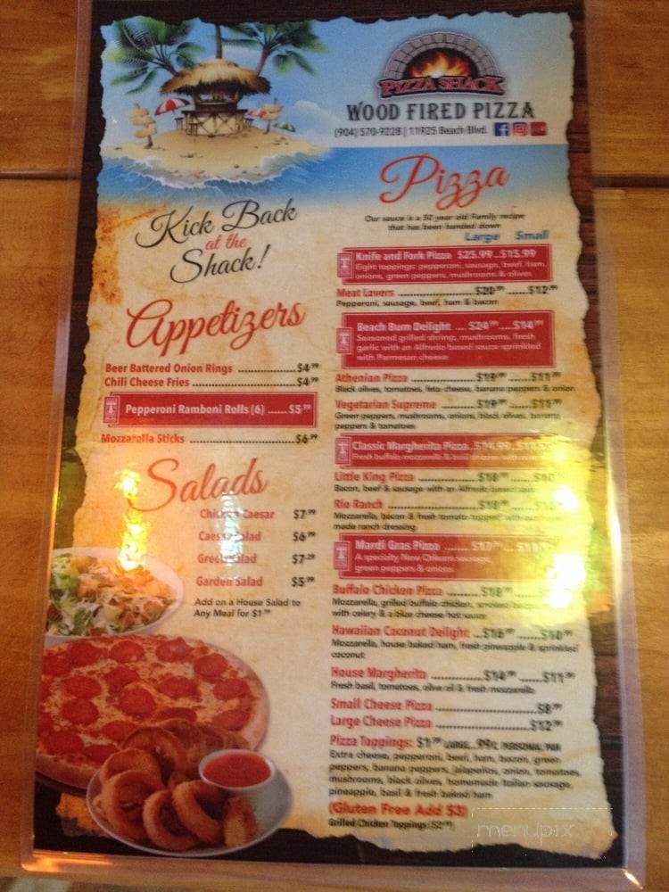 Pizza Shack - Jacksonville, FL menu_pic