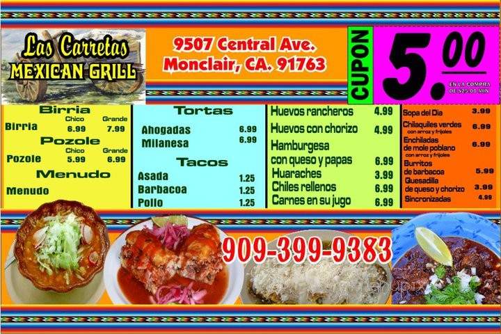 Las Carretas - Montclair, CA menu_pic