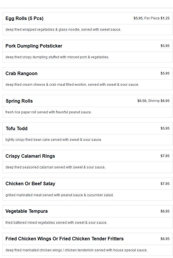 Oriental Express Restaurant - Hickory, NC menu_pic