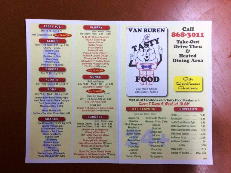 Tasty Food - Van Buren, ME menu_pic