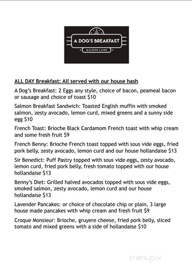 A Dog's Breakfast - Windsor, ON menu_pic