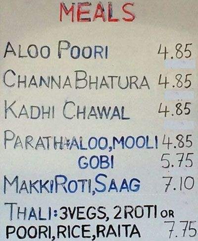 Annapurnas Mithai Shoppee - Scarborough, ON menu_pic