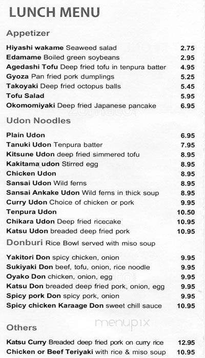 Aotoya Japanese Restaurant - Vancouver, BC menu_pic