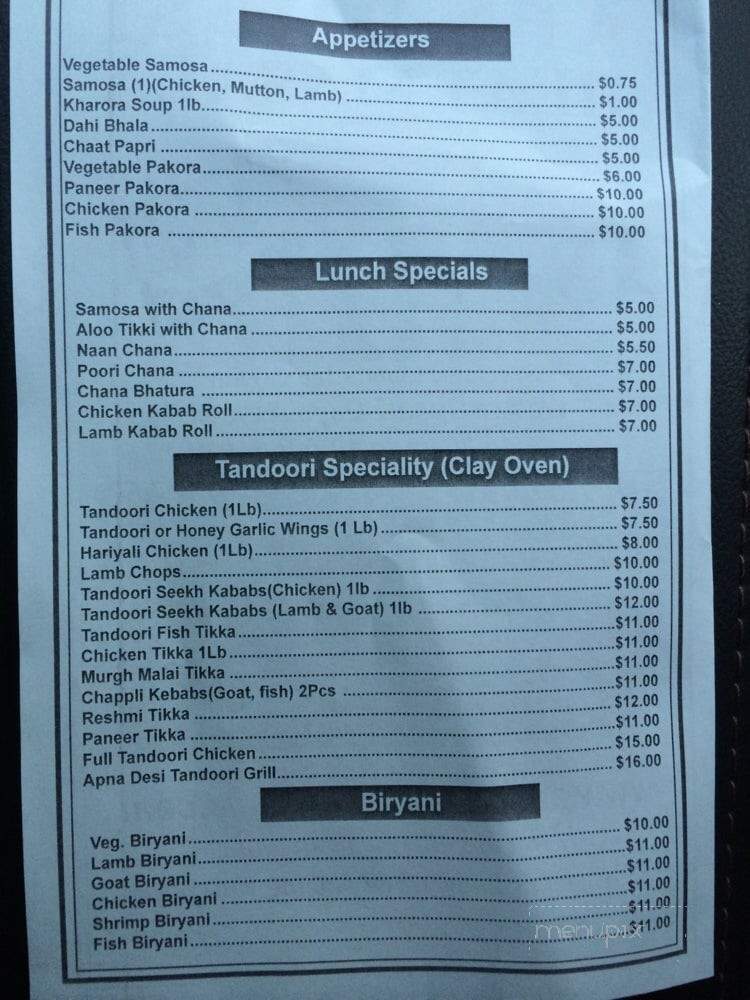 Apna Desi Meat Masala - Calgary, AB menu_pic