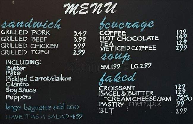 Baguette & Co - Toronto, ON menu_pic