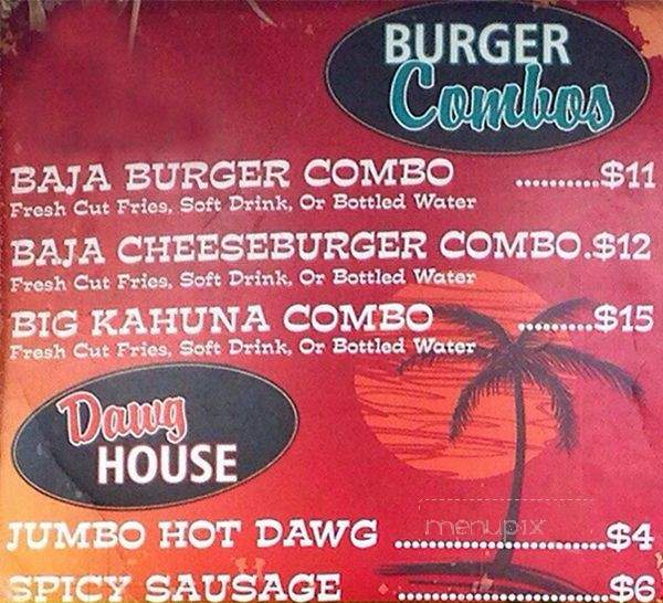 Baja Burger Shack - Ottawa, ON menu_pic