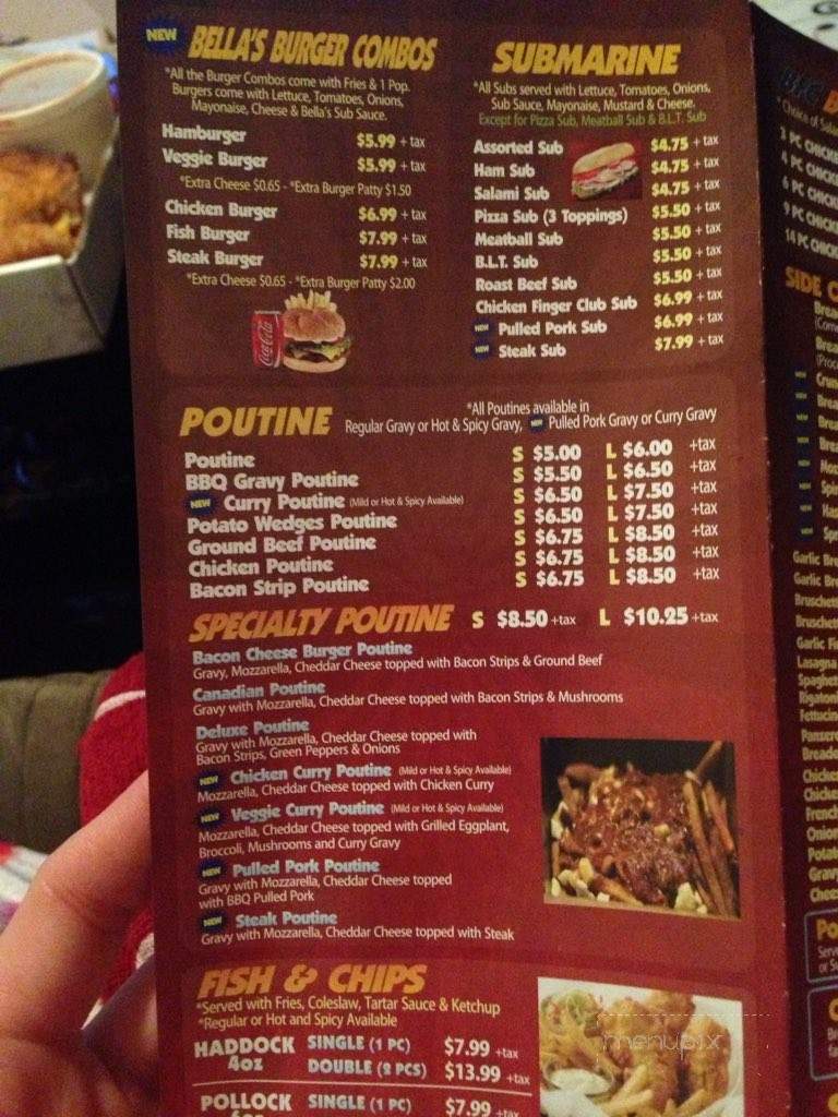 Bella Pizza - Hamilton, ON menu_pic