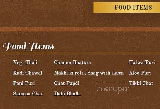 Bengali Sweets & Restaurant - Toronto, ON menu_pic