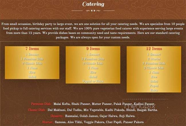 Bengali Sweets & Restaurant - Toronto, ON menu_pic