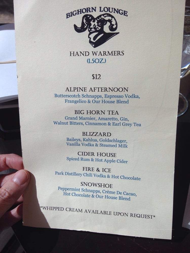 Bighorn Lounge - Kananaskis, AB menu_pic