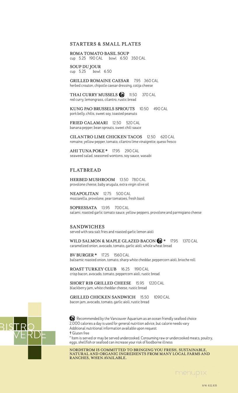 Bistro Verde - Vancouver, BC menu_pic