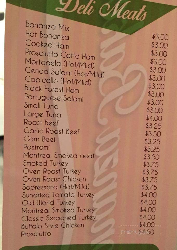 Bonanza Bakery - Hamilton, ON menu_pic