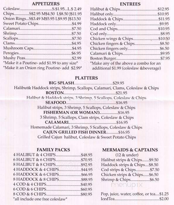 Boston Fish & Chips - Burlington, ON menu_pic
